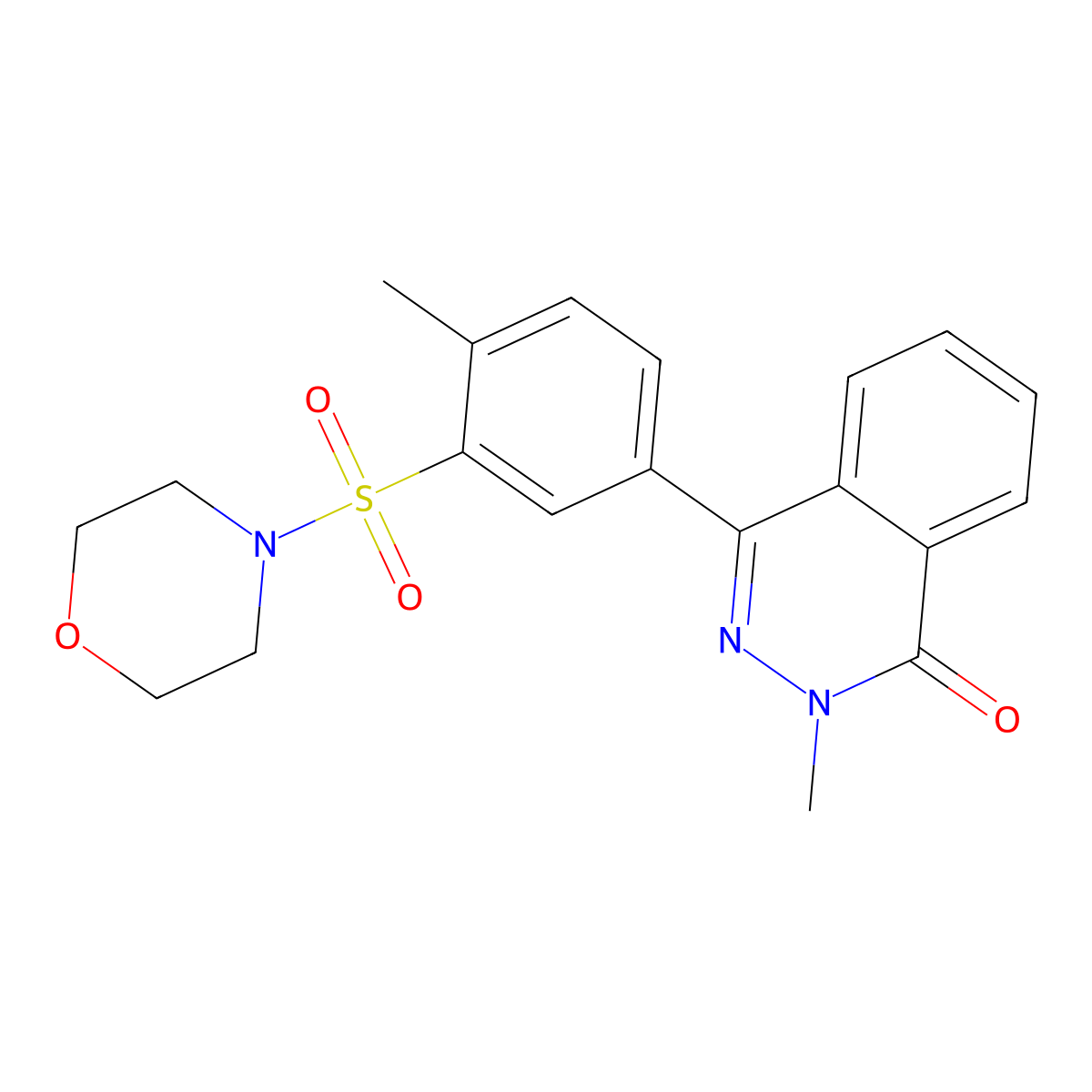 2-Methyl-4-(4-methyl-3-morpholin-4-ylsulfonylphenyl)phthalazin-1-one molecular structure, CAS 684235-00-5
