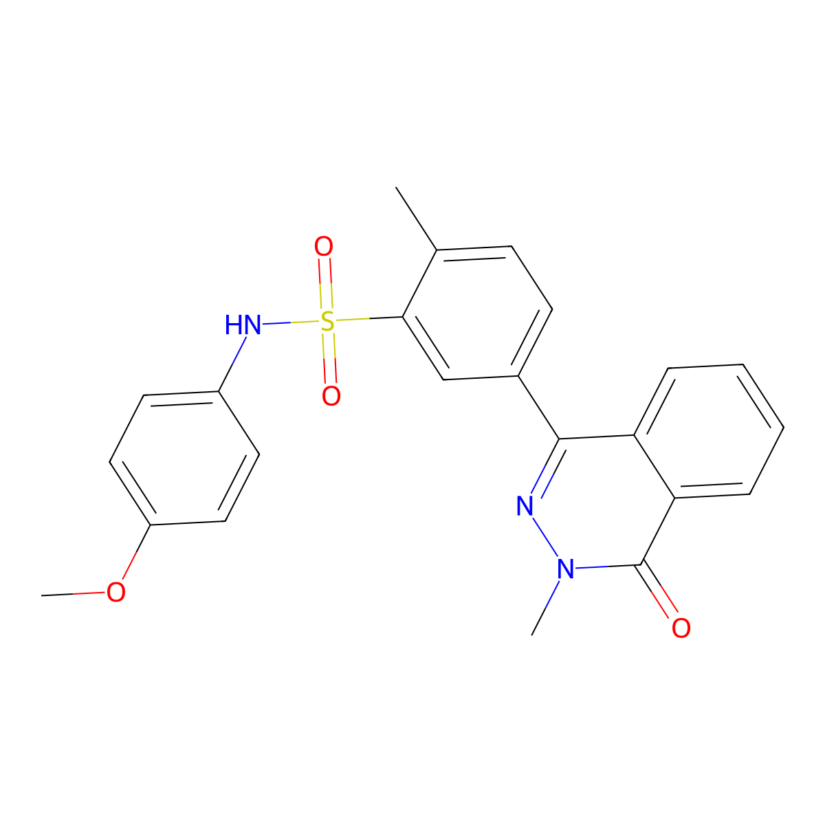 N-(4-methoxyphenyl)-2-methyl-5-(3-methyl-4-oxophthalazin-1-yl)benzenesulfonamide molecular structure, CAS 684235-13-0