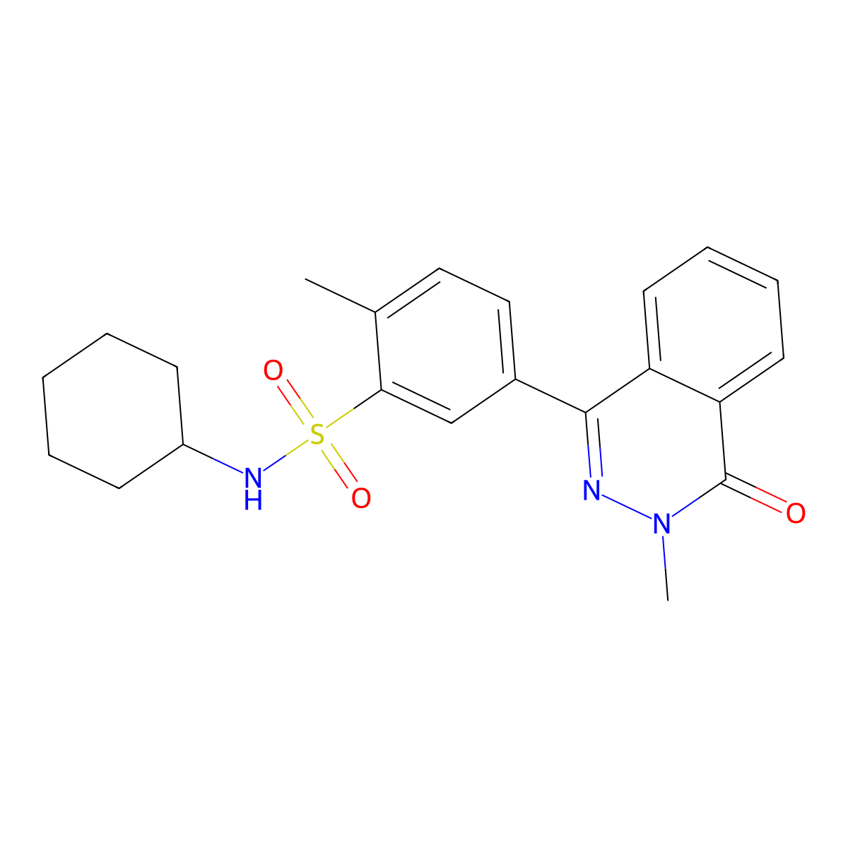 N-cyclohexyl-2-methyl-5-(3-methyl-4-oxophthalazin-1-yl)benzenesulfonamide molecular structure, CAS 684235-14-1