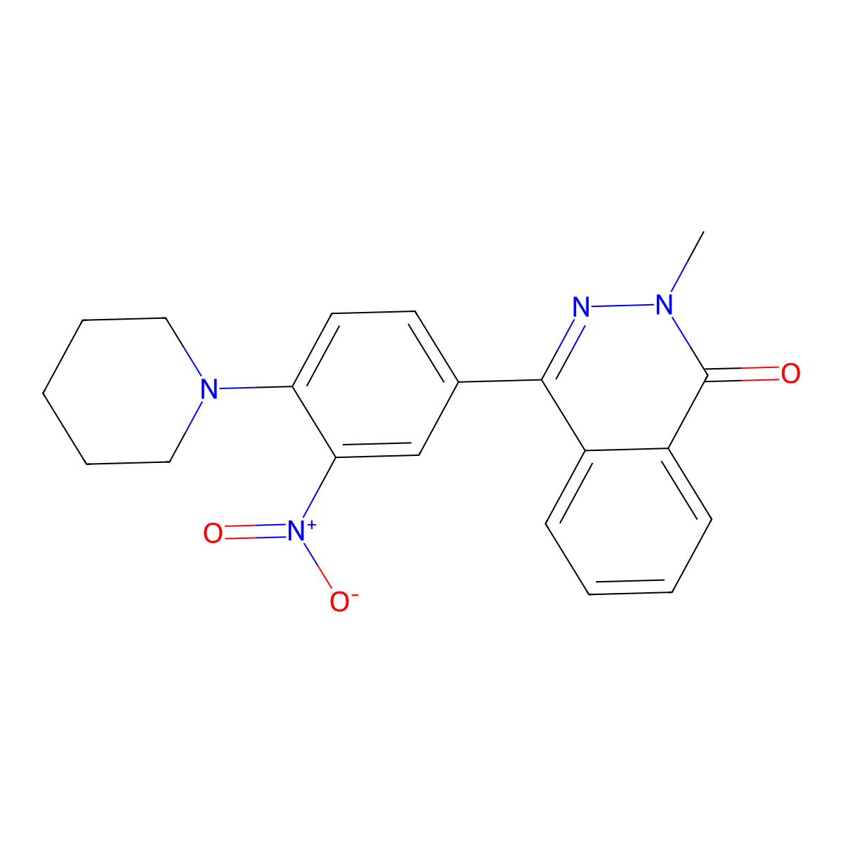 2-Methyl-4-(3-nitro-4-piperidin-1-ylphenyl)phthalazin-1-one molecular structure, CAS 684235-19-6