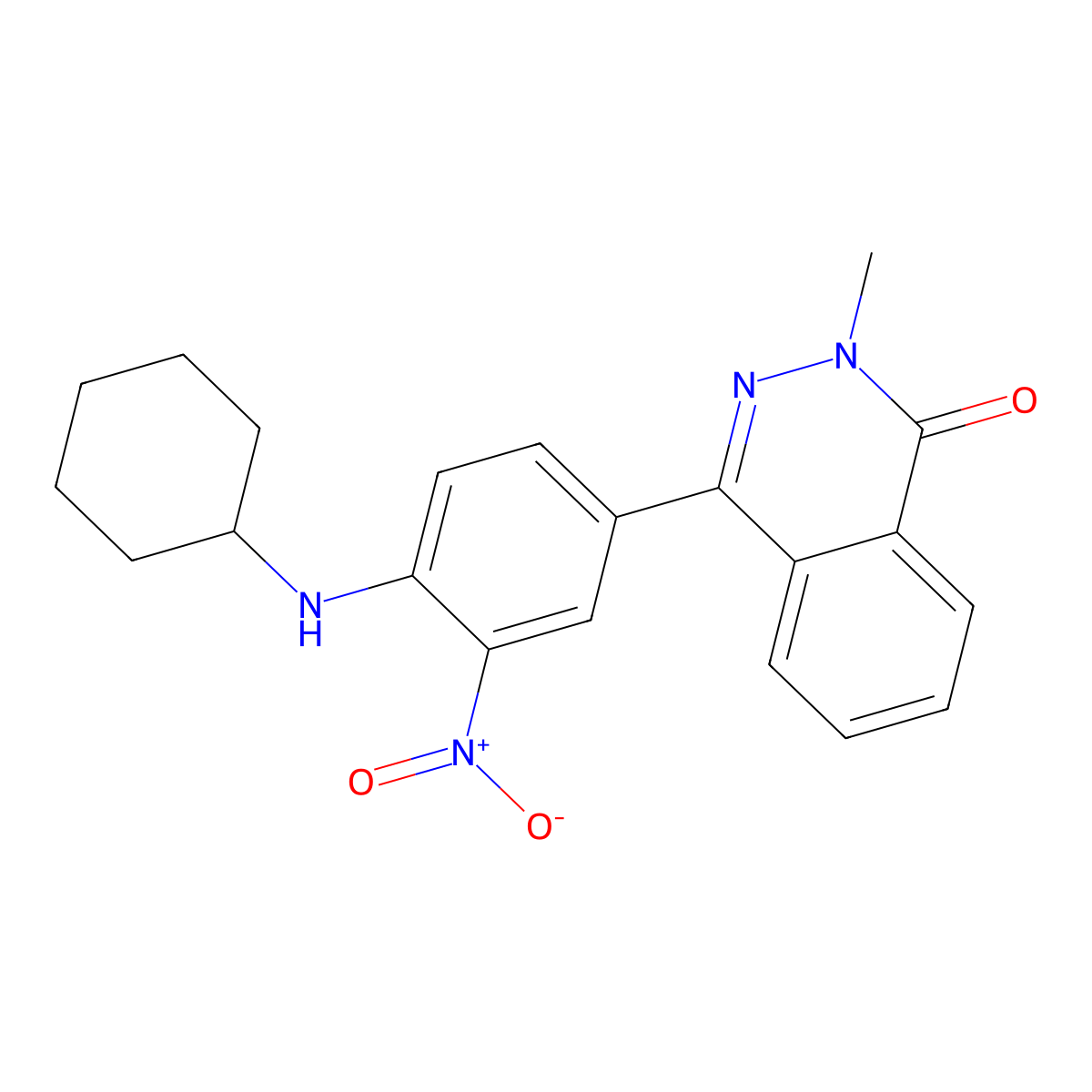 4-[4-(Cyclohexylamino)-3-nitrophenyl]-2-methylphthalazin-1-one molecular structure, CAS 684235-23-2