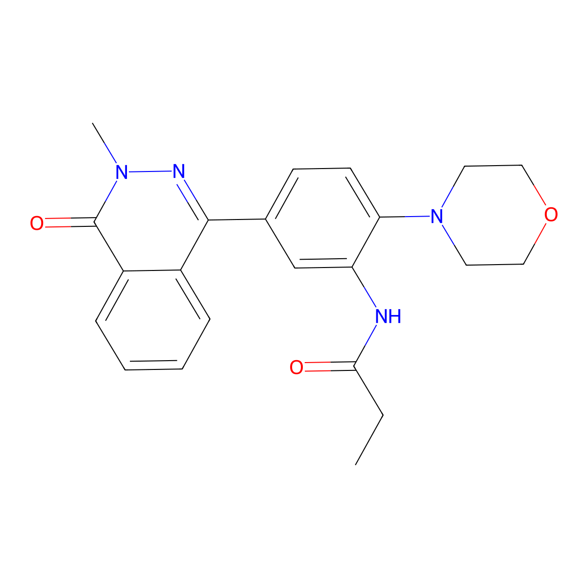 N-[5-(3-methyl-4-oxophthalazin-1-yl)-2-morpholin-4-ylphenyl]propanamide molecular structure, CAS 684235-25-4