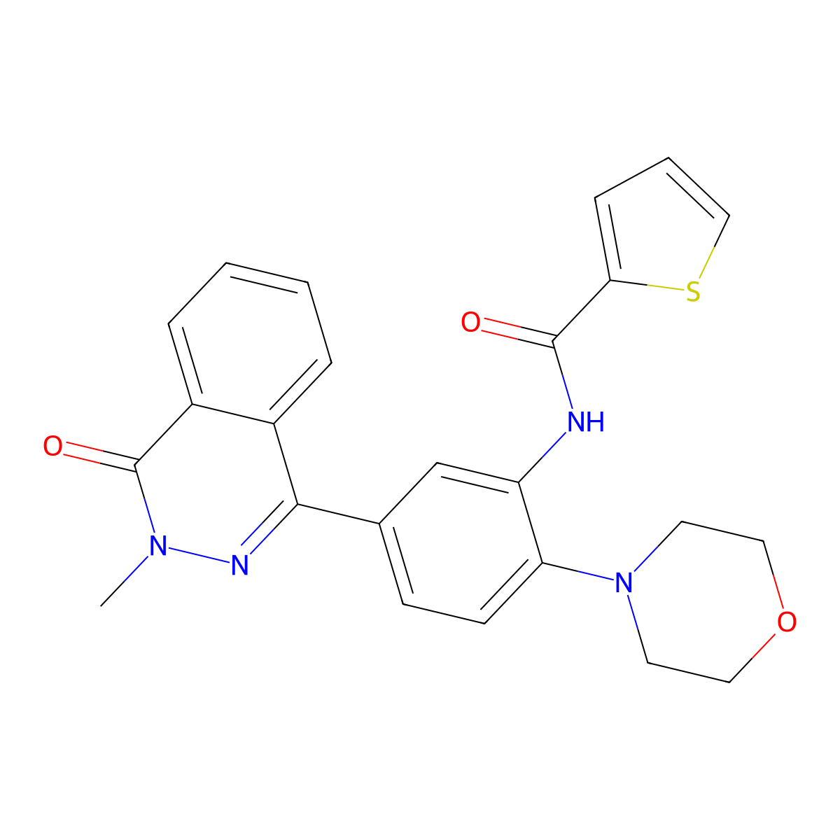 N-[5-(3-methyl-4-oxophthalazin-1-yl)-2-morpholin-4-ylphenyl]thiophene-2-carboxamide molecular structure, CAS 684235-32-3