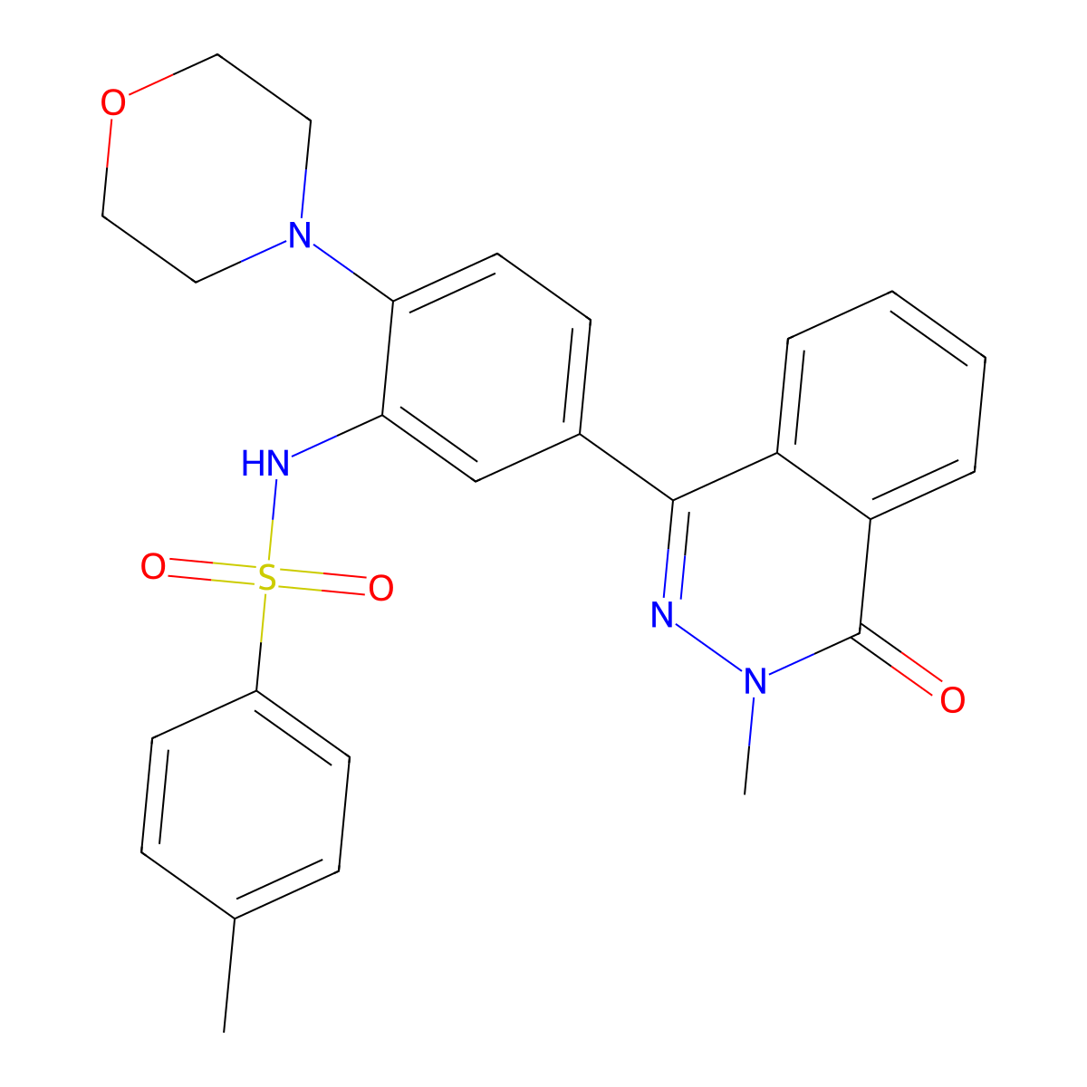 4-methyl-N-[5-(3-methyl-4-oxophthalazin-1-yl)-2-morpholin-4-ylphenyl]benzenesulfonamide molecular structure, CAS 684235-34-5