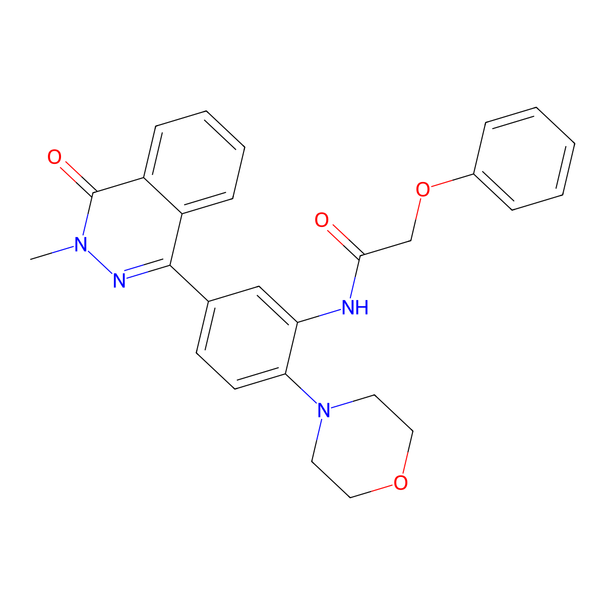 N-[5-(3-methyl-4-oxophthalazin-1-yl)-2-morpholin-4-ylphenyl]-2-phenoxyacetamide molecular structure, CAS 684235-37-8