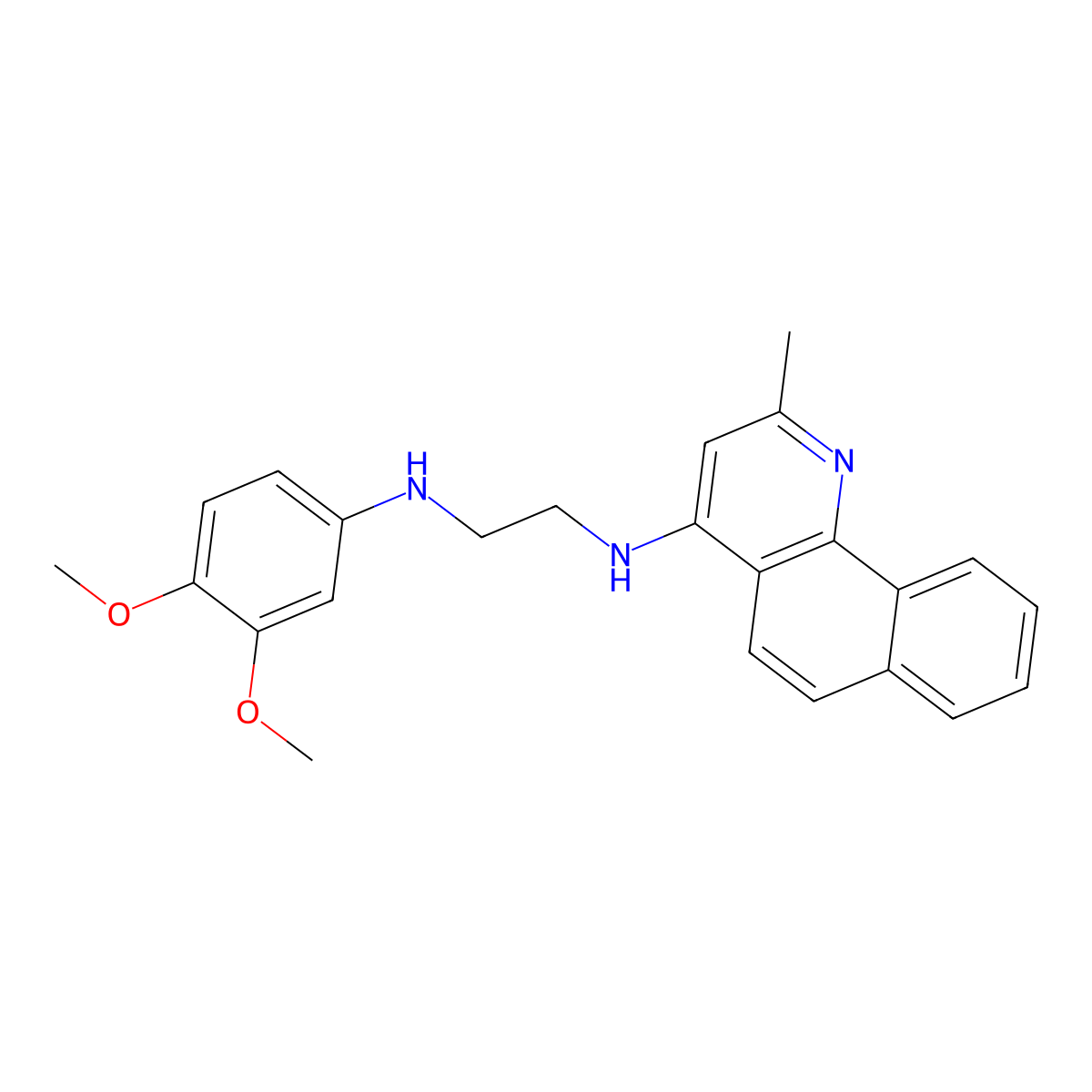 N-(3,4-dimethoxyphenyl)-N'-(2-methylbenzo[h]quinolin-4-yl)ethane-1,2-diamine molecular structure, CAS 684235-58-3