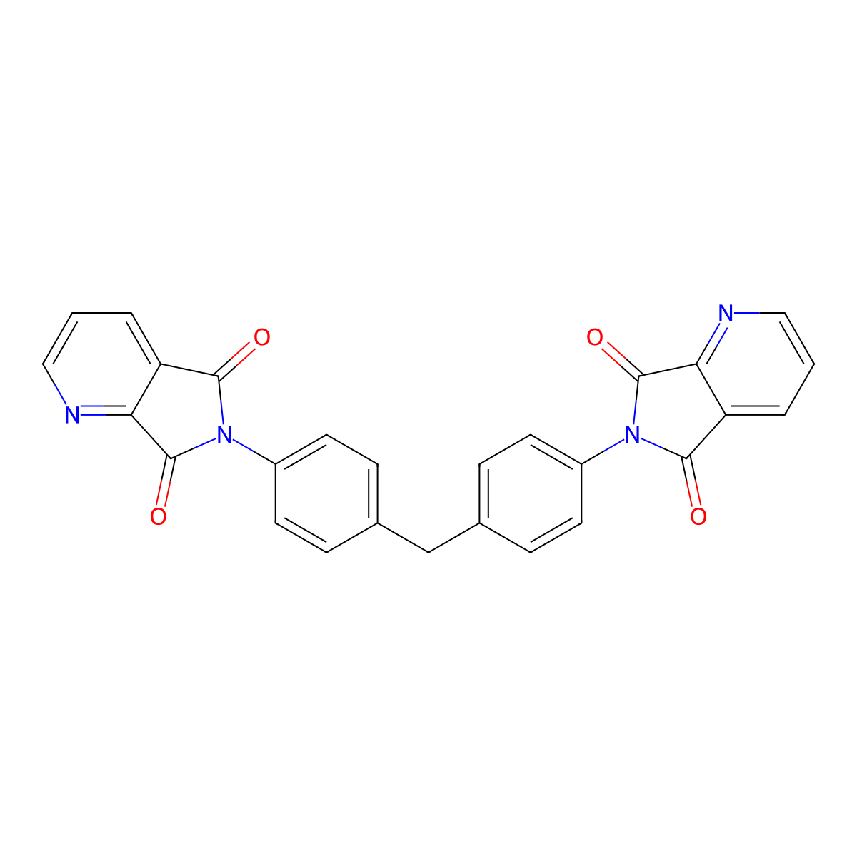 6-[4-[[4-(5,7-Dioxopyrrolo[3,4-b]pyridin-6-yl)phenyl]methyl]phenyl]pyrrolo[3,4-b]pyridine-5,7-dione molecular structure, CAS 684236-07-5