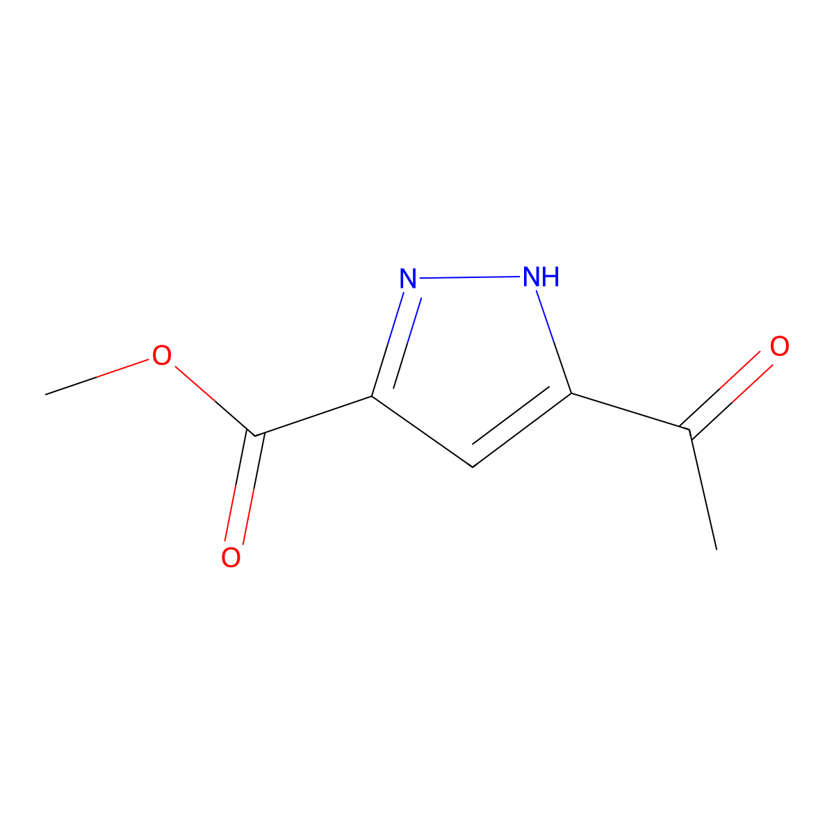 1H-Pyrazole-3-carboxylic acid, 5-acetyl-, methyl ester molecular structure, CAS 684236-66-6