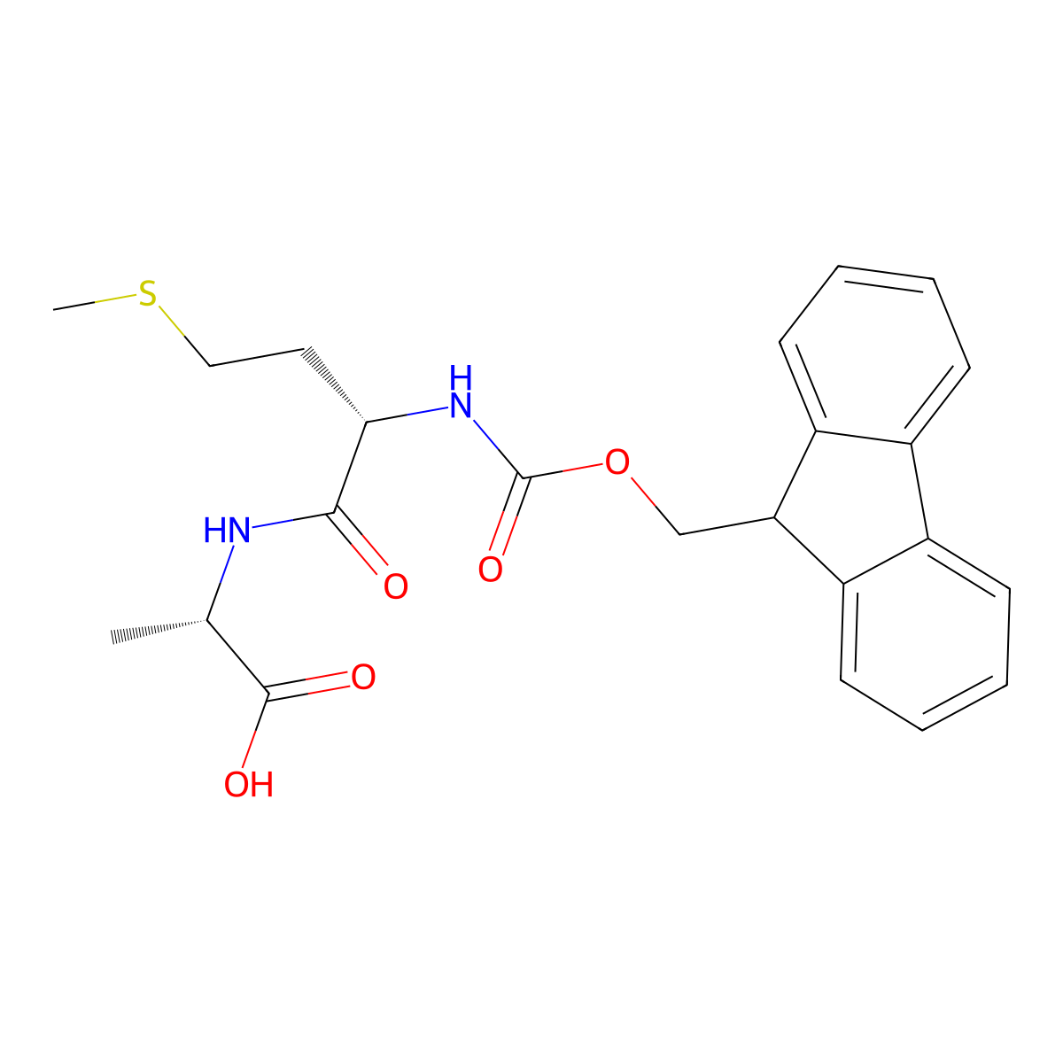 (2S)-2-[(2S)-2-({[(9H-fluoren-9-yl)methoxy]carbonyl}amino)-4-(methylsulfanyl)butanamido]propanoic acid molecular structure, CAS 684237-41-0