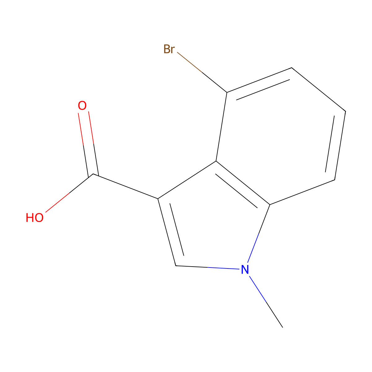 4-Bromo-1-methyl-1H-indole-3-carboxylic acid molecular structure, CAS 684249-04-5
