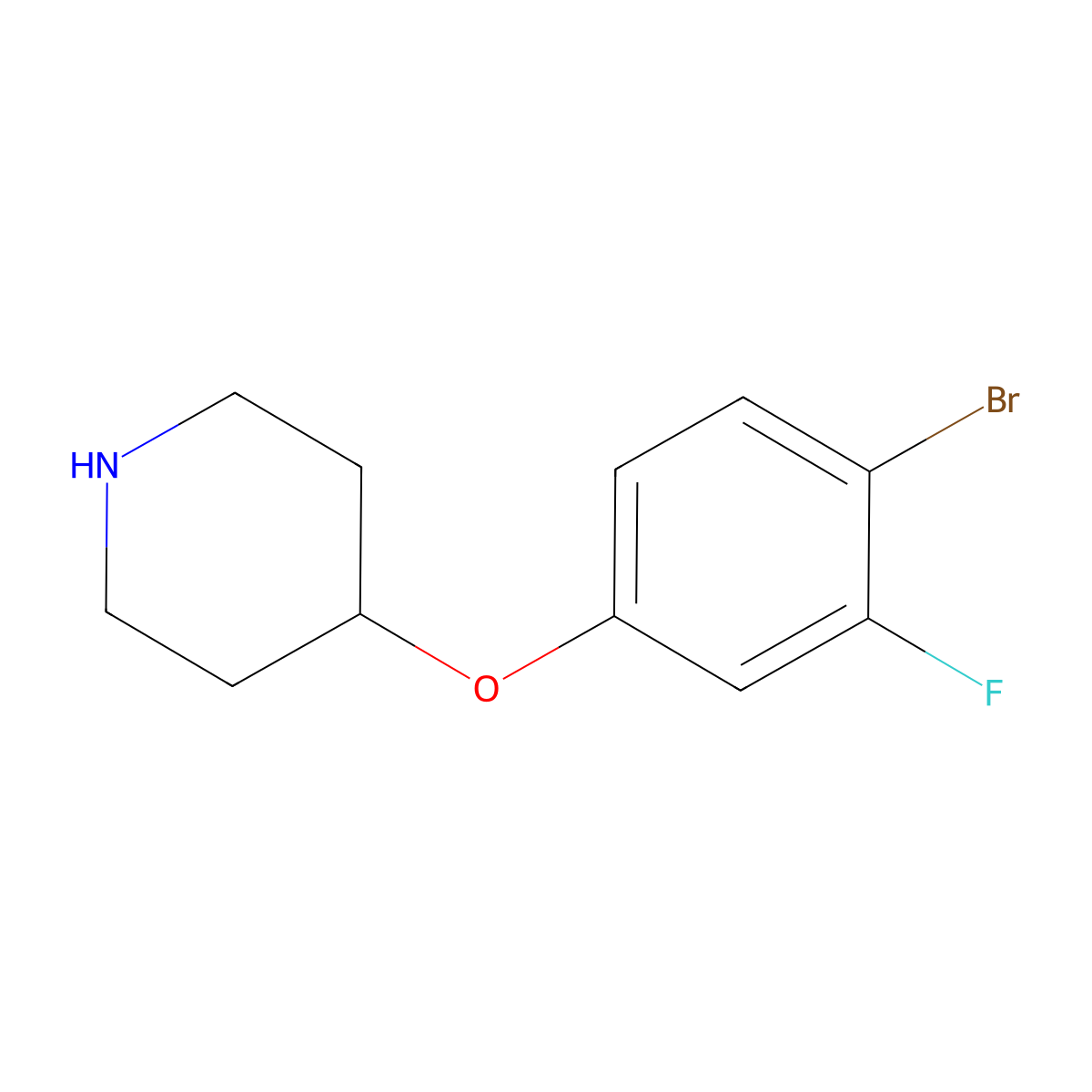 4-(4-Bromo-3-fluorophenoxy)piperidine molecular structure, CAS 684249-71-6