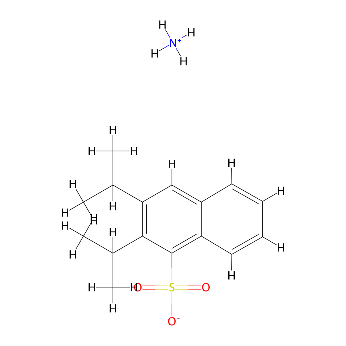 Naphthalenesulfonic acid, bis(1-methylethyl)-, ammonium salt (1:1) molecular structure, CAS 68425-60-5