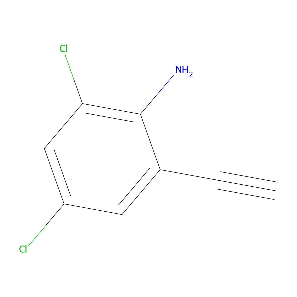 2,4-Dichloro-6-ethynyl-phenylamine molecular structure, CAS 684250-09-7