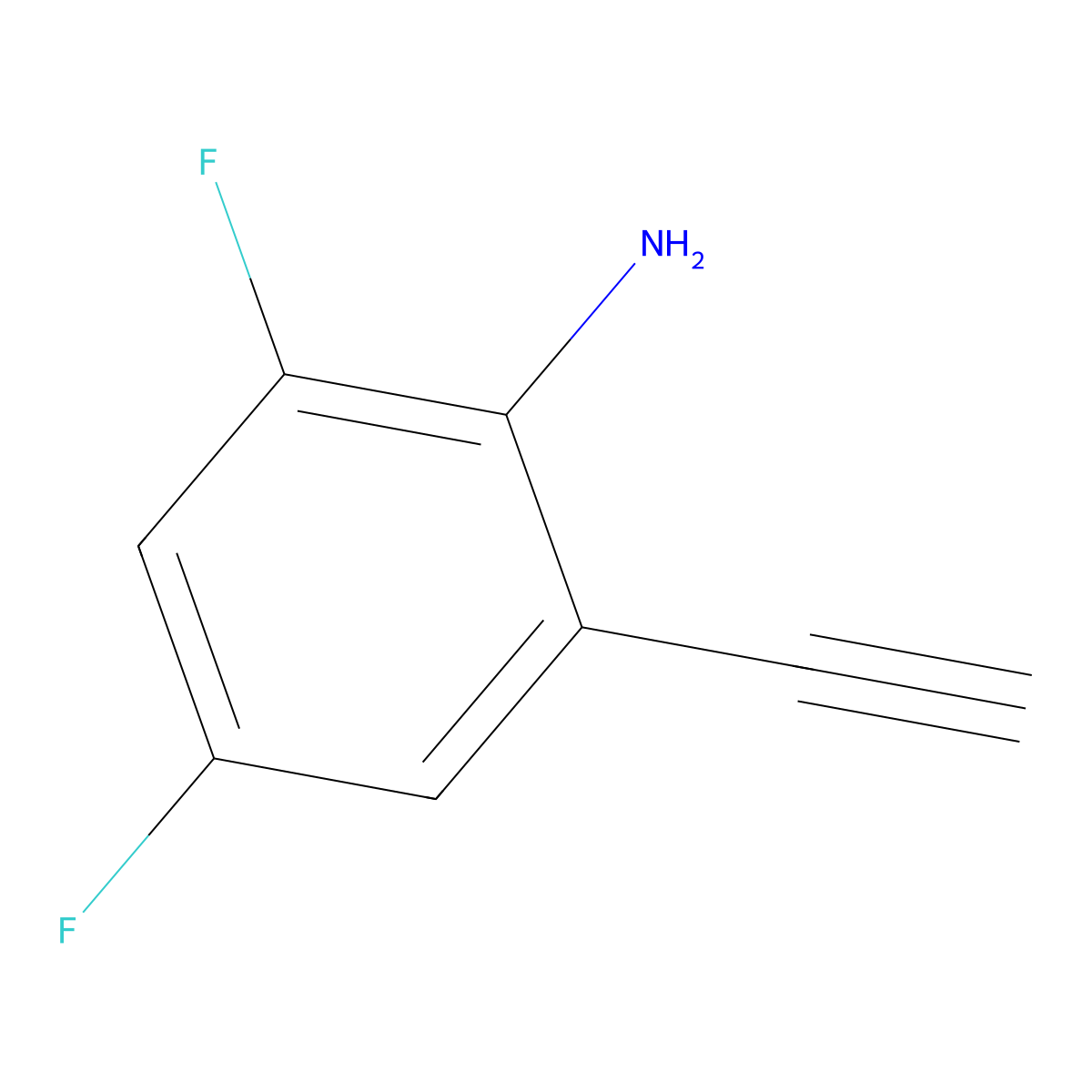 2-Ethynyl-4,6-difluoroaniline molecular structure, CAS 684250-12-2