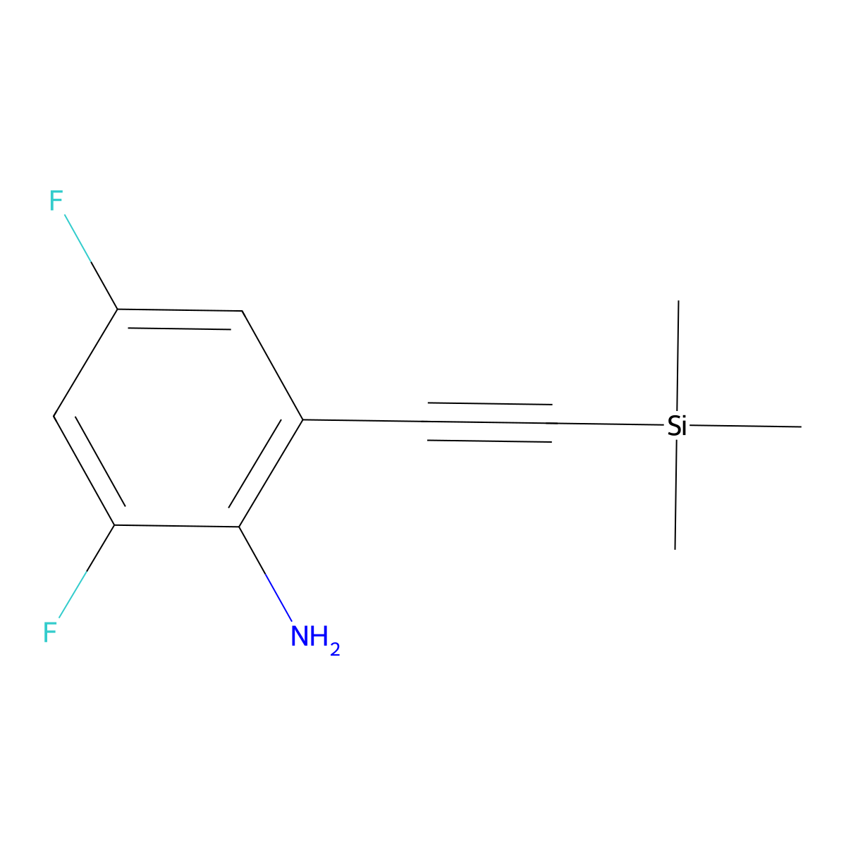 2,4-Difluoro-6-((trimethylsilyl)ethynyl)aniline molecular structure, CAS 684250-21-3