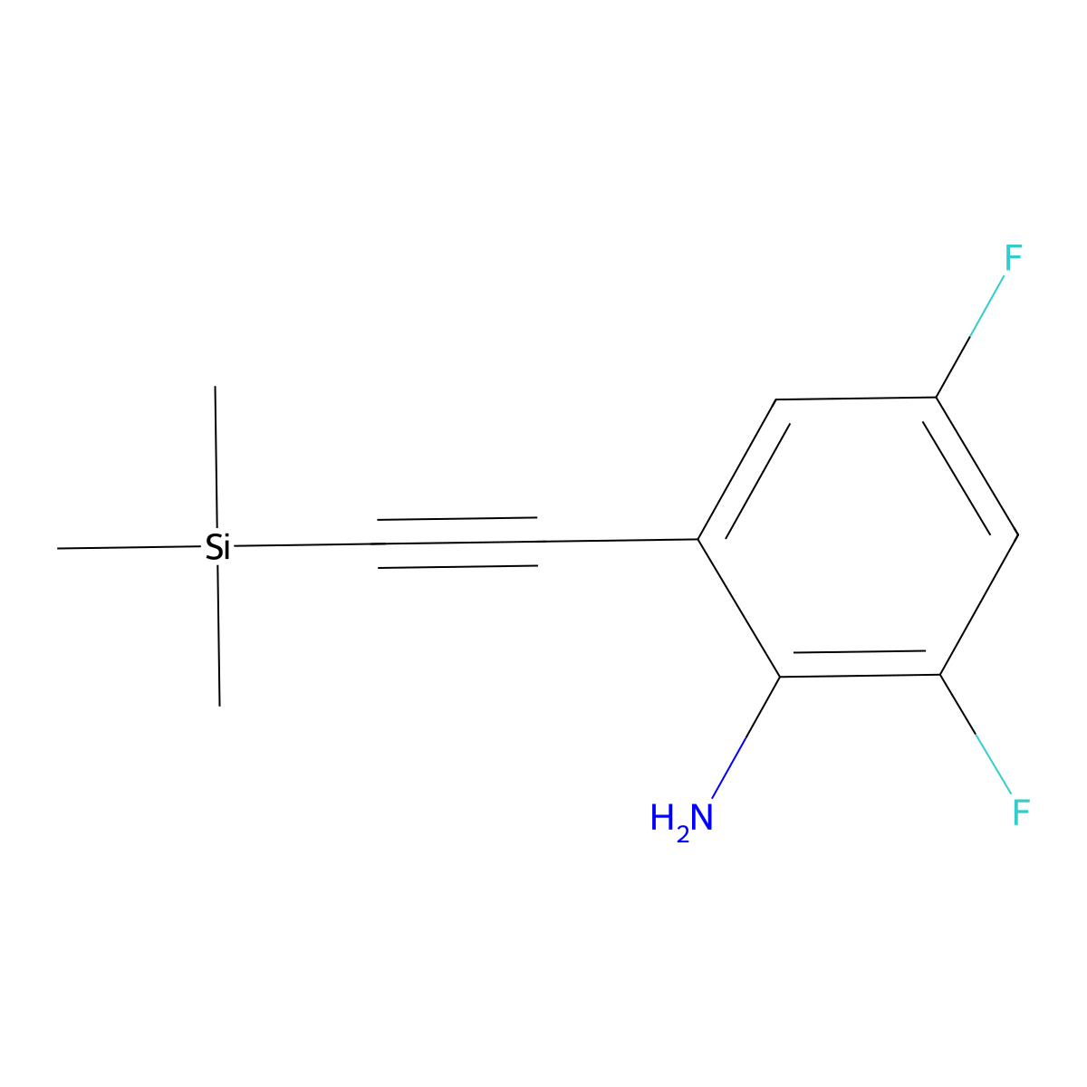2,4-Difluoro-6-((trimethylsilyl)ethynyl)aniline molecular structure, CAS 684250-21-3