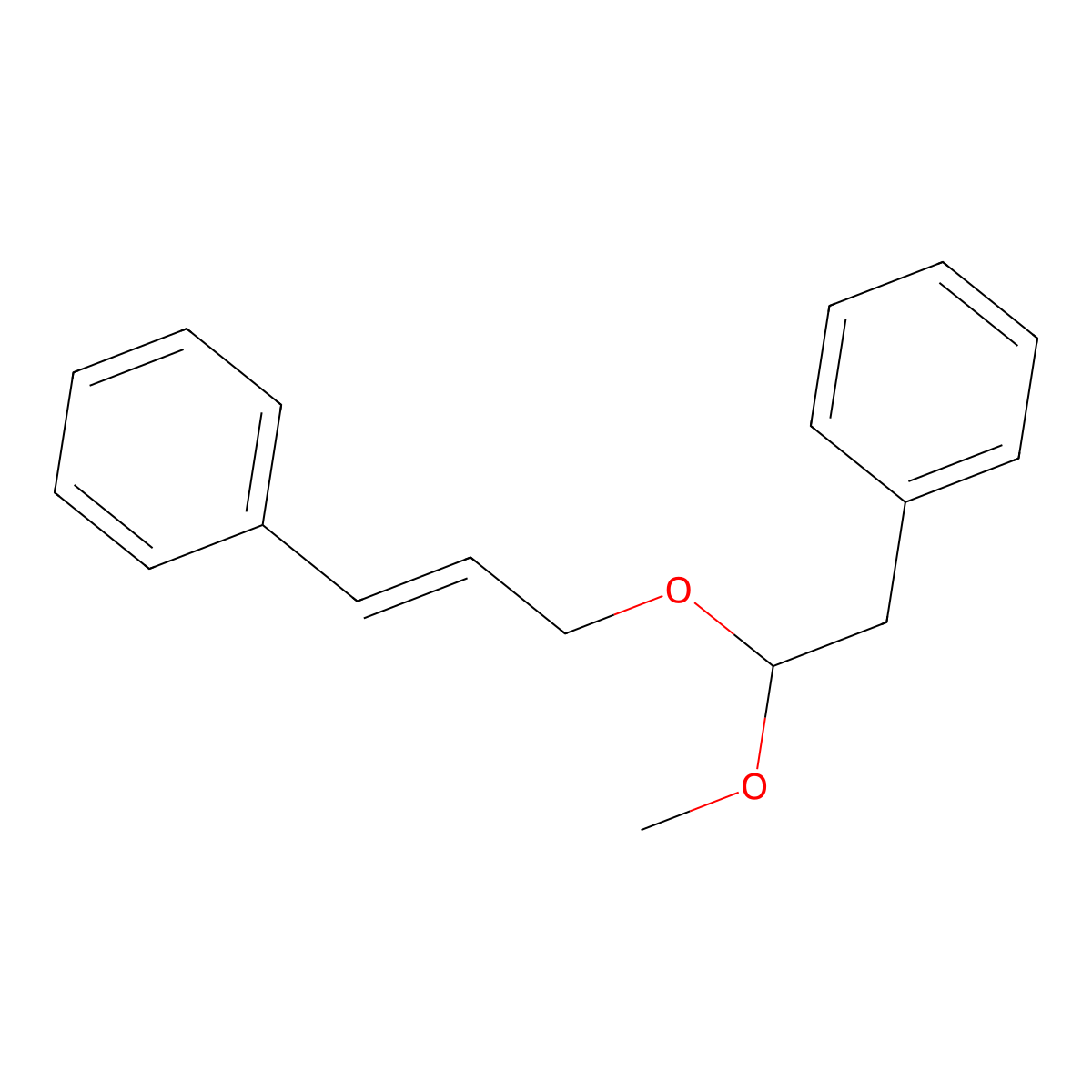 (3-(1-Methoxy-2-phenylethoxy)-1-propen-1-yl)benzene molecular structure, CAS 68426-05-1