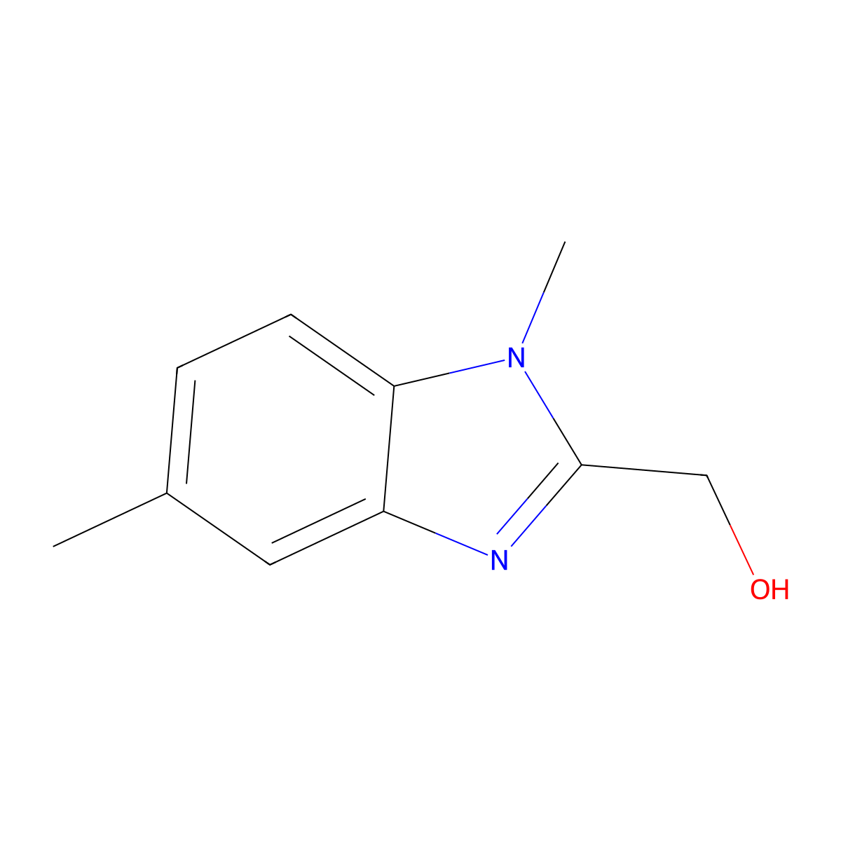 (1,5-dimethyl-1H-benzimidazol-2-yl)methanol molecular structure, CAS 68426-72-2