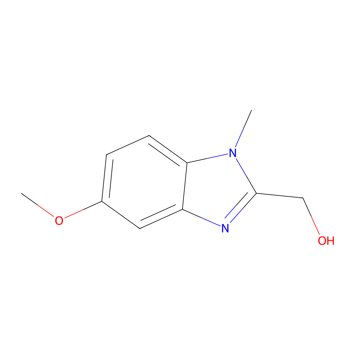 (5-Methoxy-1-methyl-1H-benzimidazol-2-yl)methanol molecular structure, CAS 68426-83-5