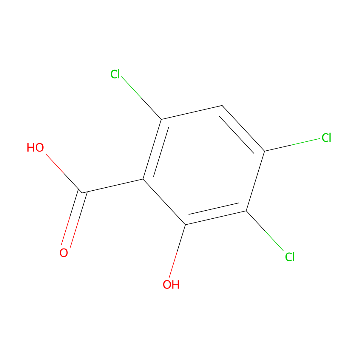 Benzoic acid, 3,4,6-trichloro-2-hydroxy- molecular structure, CAS 68427-31-6