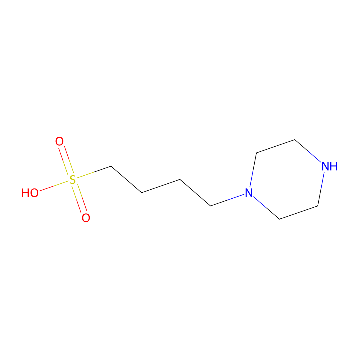 4-(Piperazin-1-yl)butane-1-sulfonic acid molecular structure, CAS 684283-98-5