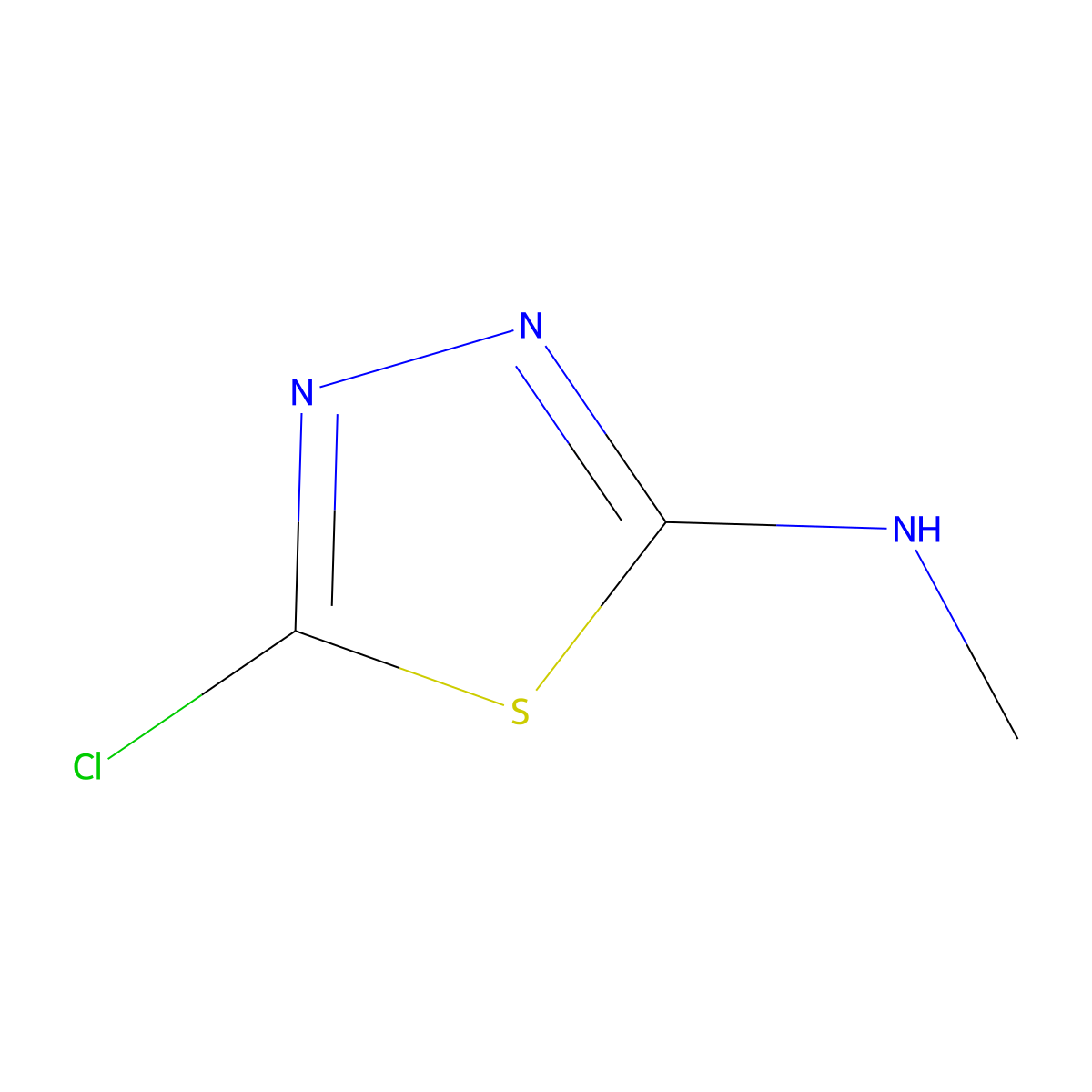 5-chloro-N-methyl-1,3,4-thiadiazol-2-amine molecular structure, CAS 68429-94-7