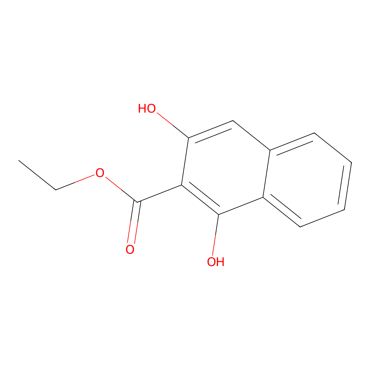 Ethyl 1,3-dihydroxynaphthalene-2-carboxylate molecular structure, CAS 6843-89-6