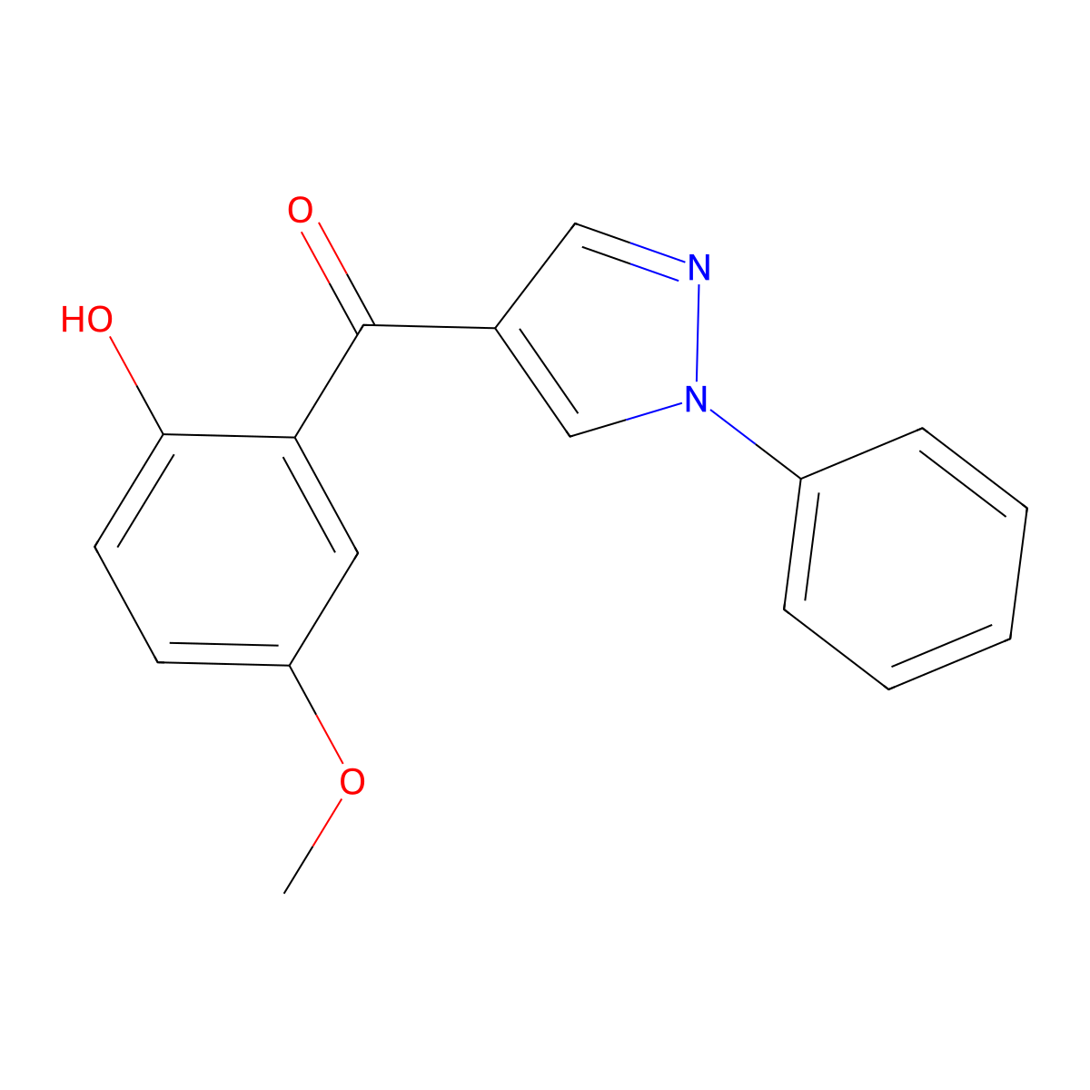 (2-Hydroxy-5-methoxyphenyl)(1-phenyl-1H-pyrazol-4-yl)methanone molecular structure, CAS 68430-94-4