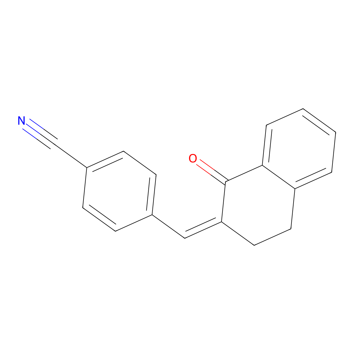 Benzonitrile, 4-[(3,4-dihydro-1-oxo-2(1H)-naphthalenylidene)methyl]- molecular structure, CAS 68434-51-5