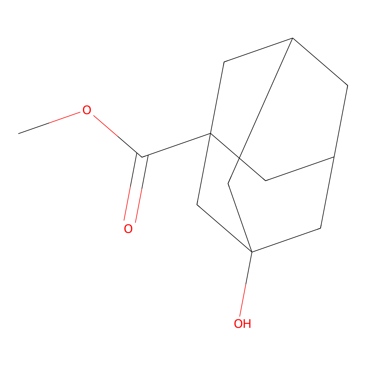 Methyl 3-hydroxyadamantane-1-carboxylate molecular structure, CAS 68435-07-4
