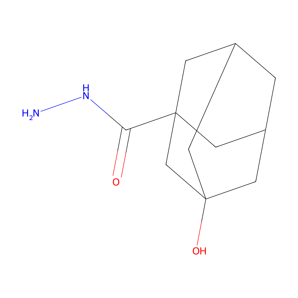 3-Hydroxyadamantane-1-carbohydrazide molecular structure, CAS 68435-09-6