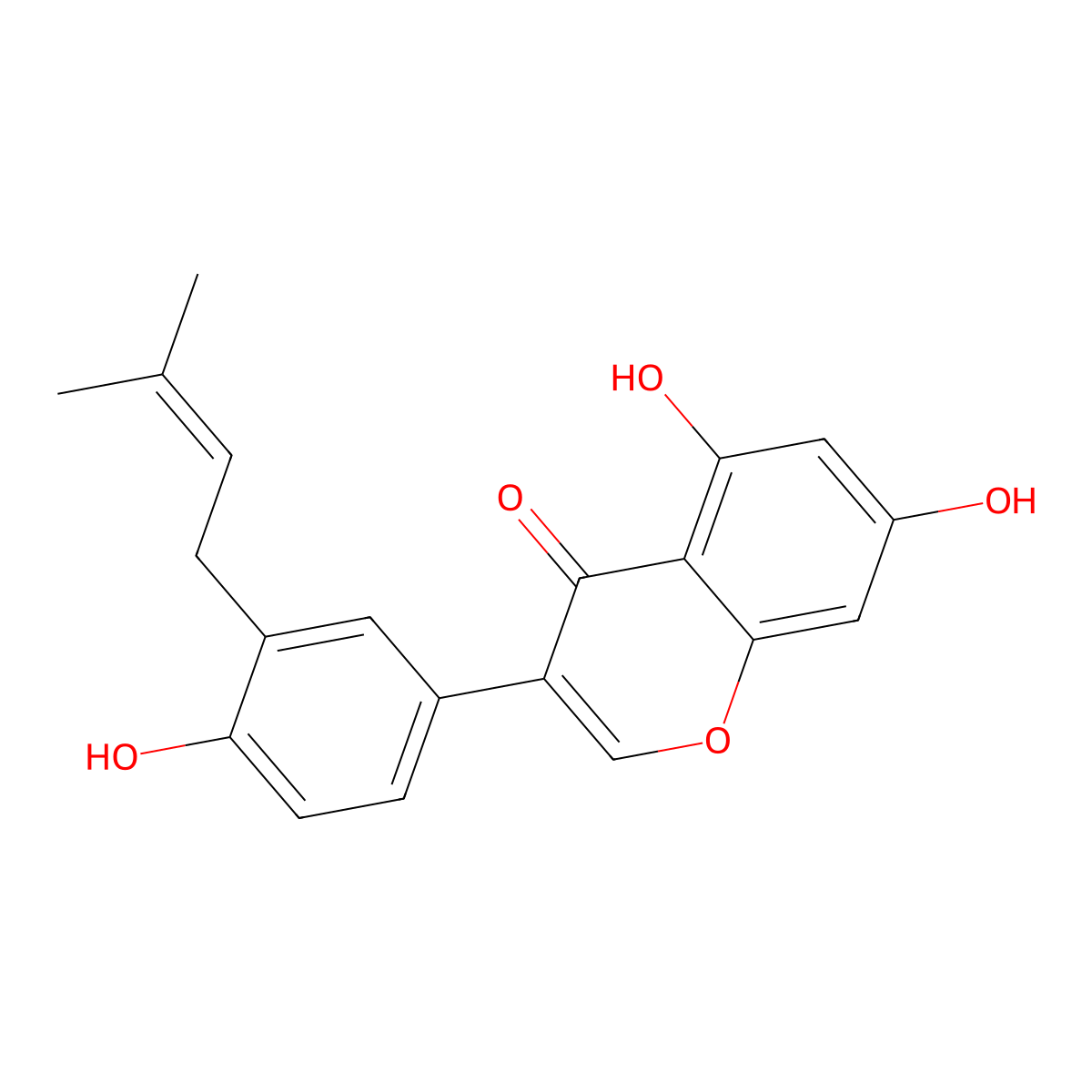 Isowighteone molecular structure, CAS 68436-47-5