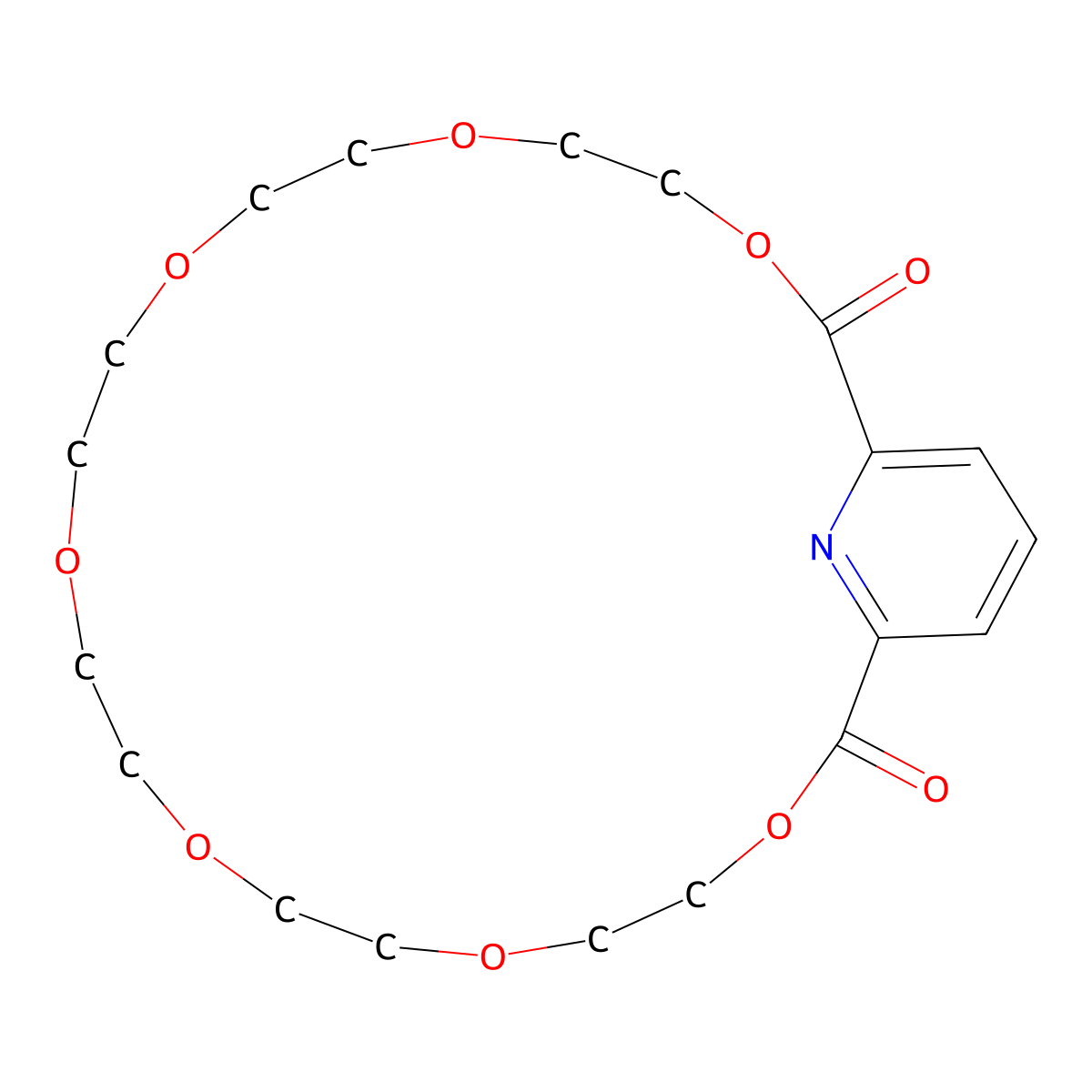 3,6,9,12,15,18,21-Heptaoxa-27-azabicyclo(21.3.1)heptacosa-1(27),23,25-triene-2,22-dione molecular structure, CAS 68436-53-3