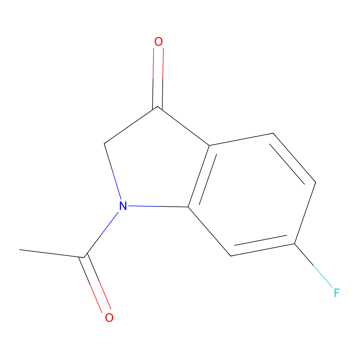 3H-Indol-3-one, 1-acetyl-6-fluoro-1,2-dihydro- molecular structure, CAS 68438-39-1