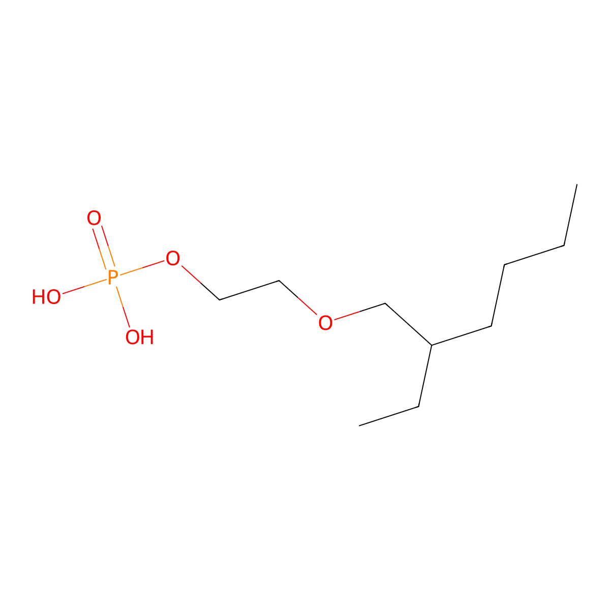 2-((2-Ethylhexyl)oxy)ethyl phosphoric acid molecular structure, CAS 68439-39-4