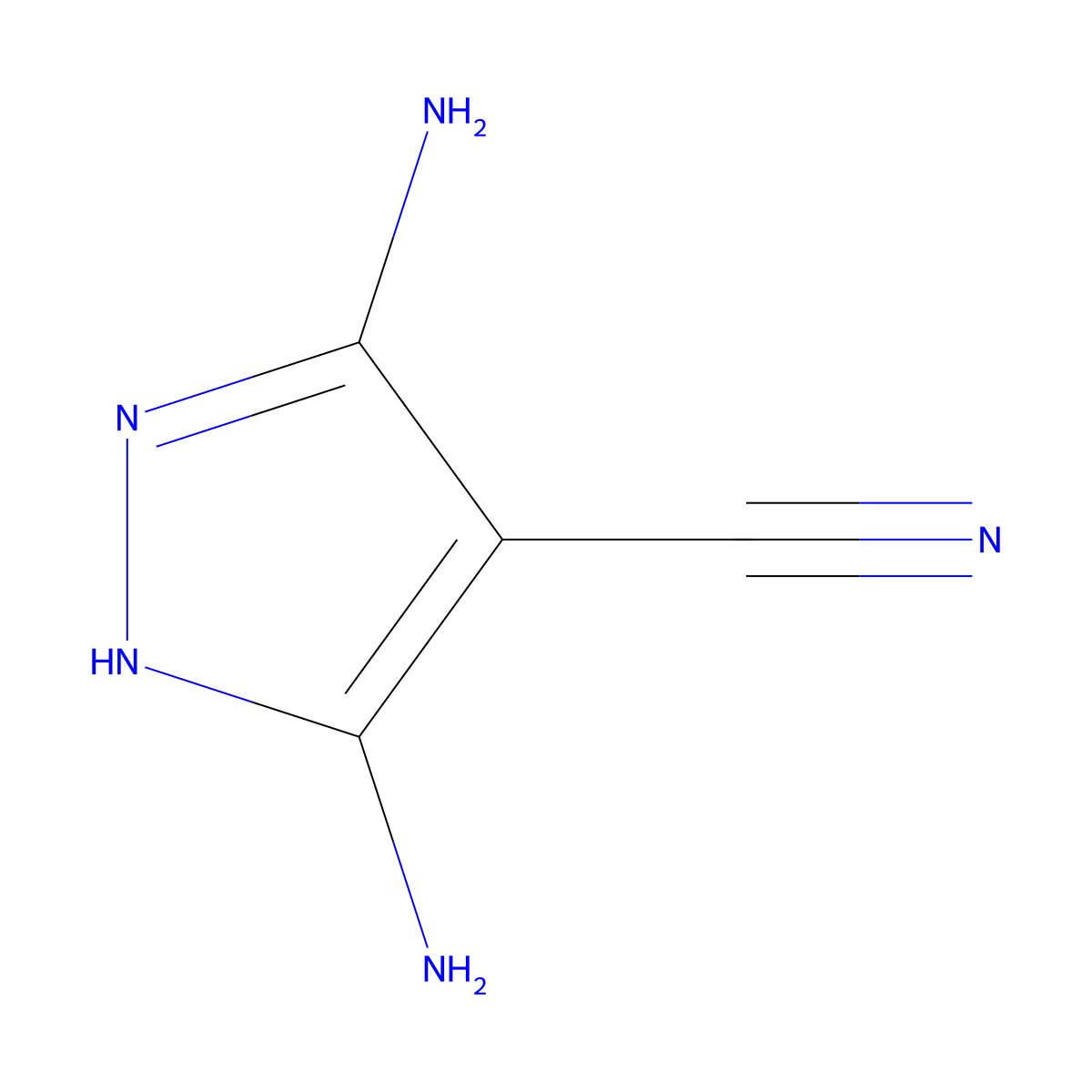 3,5-Diamino-1H-pyrazole-4-carbonitrile molecular structure, CAS 6844-58-2