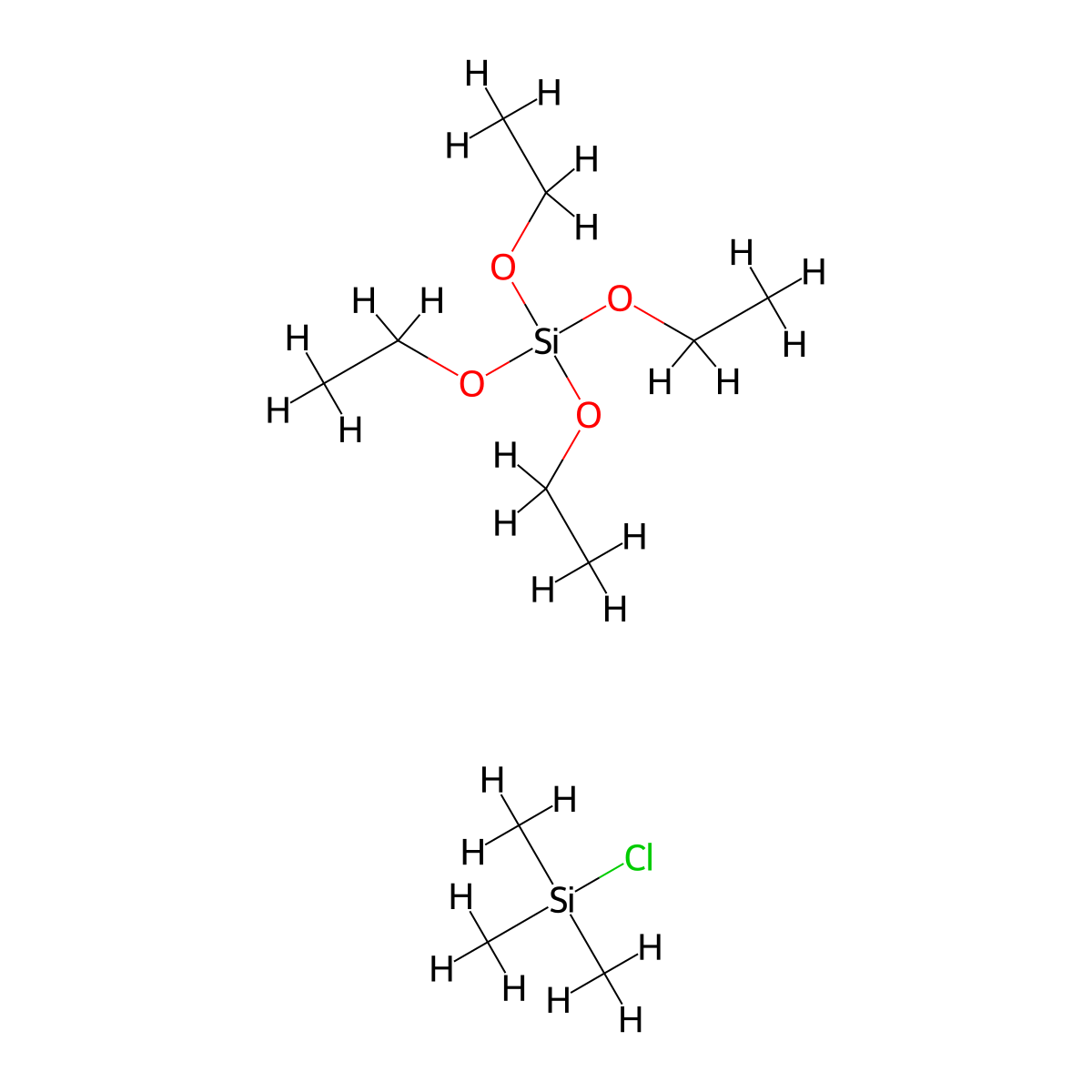 Silicic acid (H4SiO4), tetraethyl ester, hydrolysis products with chlorotrimethylsilane molecular structure, CAS 68440-59-5