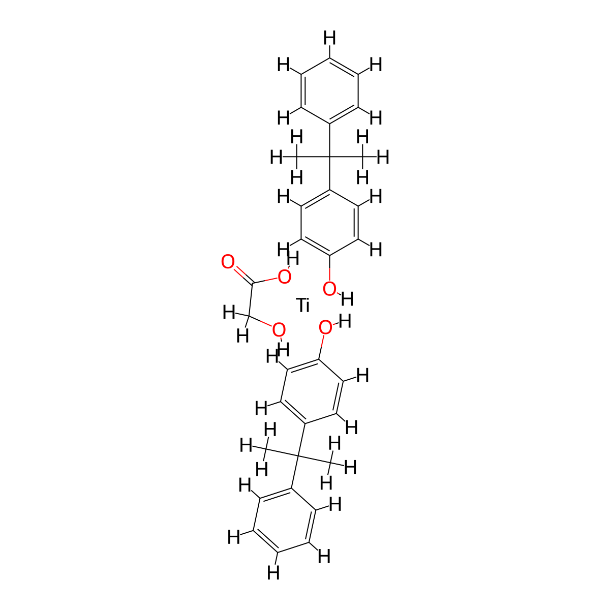 Titanium, (2-(hydroxy-kappaO)acetato(2-)-kappaO)bis(4-(1-methyl-1-phenylethyl)phenolato)-, (T-4)- molecular structure, CAS 68443-32-3