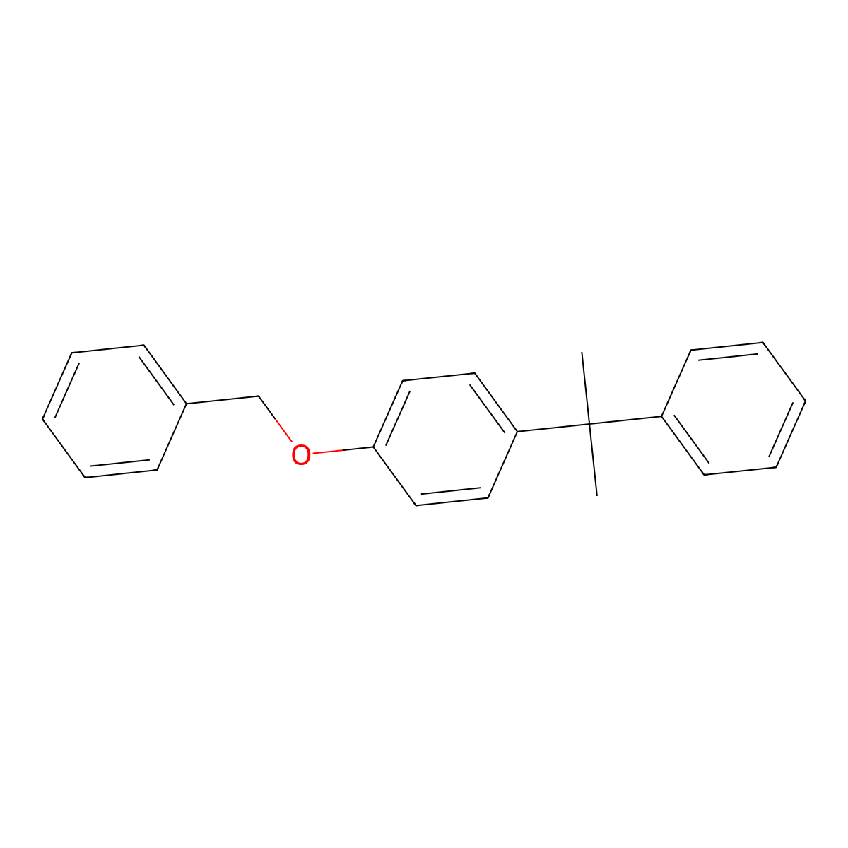 Benzene, 1-(1-methyl-1-phenylethyl)-4-(phenylmethoxy)- molecular structure, CAS 68443-34-5
