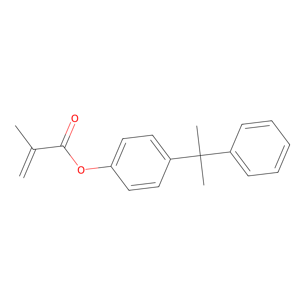 2-Propenoic acid, 2-methyl-, 4-(1-methyl-1-phenylethyl)phenyl ester molecular structure, CAS 68443-35-6