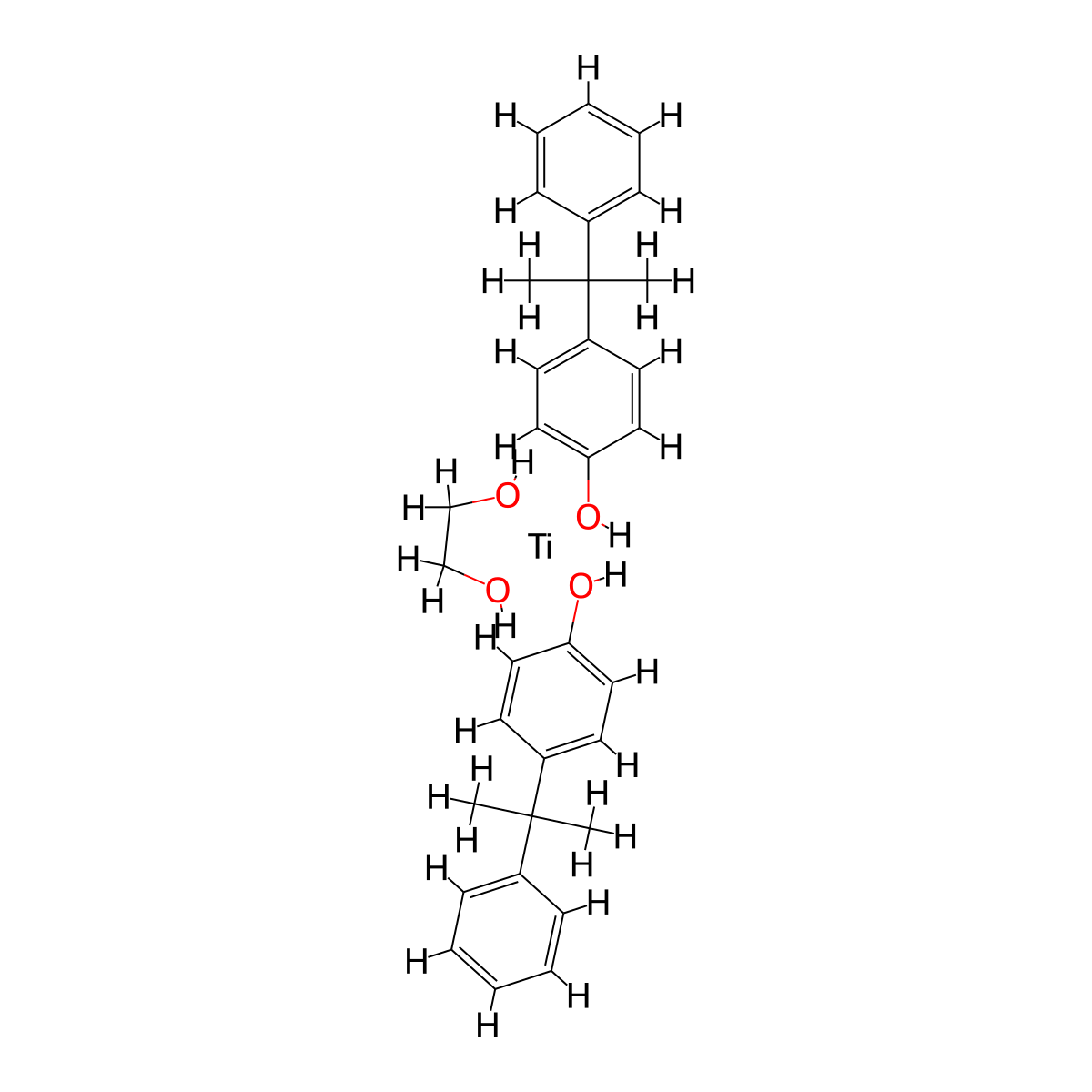 Titanium, (1,2-ethanediolato(2-)-kappaO1,kappaO2)bis(4-(1-methyl-1-phenylethyl)phenolato)-, (T-4)- molecular structure, CAS 68443-38-9