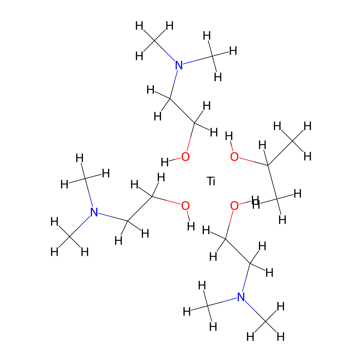 Titanium, tris(2-(dimethylamino)ethanolato-kappaO)(2-propanolato)-, (T-4)- molecular structure, CAS 68443-62-9