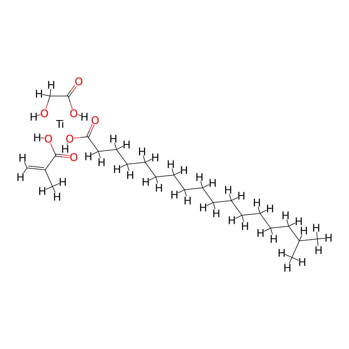 Titanium, (2-(hydroxy-kappaO)acetato(2-)-kappaO)(isooctadecanoato-kappaO)(2-methyl-2-propenoato-kappaO)- molecular structure, CAS 68443-77-6