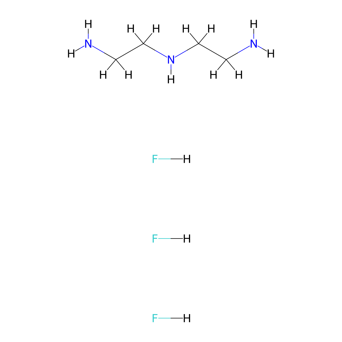 N-(2-ammonioethyl)ethane-1,2-diammonium trifluoride molecular structure, CAS 68444-11-1