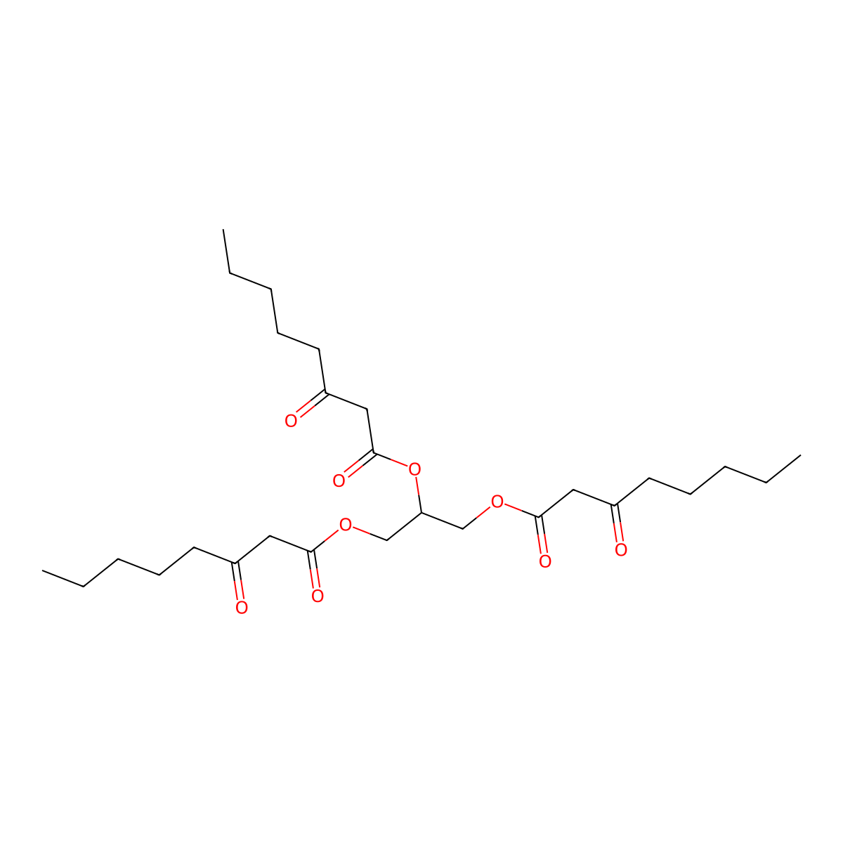 Octanoic acid, 3-oxo-, 1,1',1''-(1,2,3-propanetriyl) ester molecular structure, CAS 68444-14-4