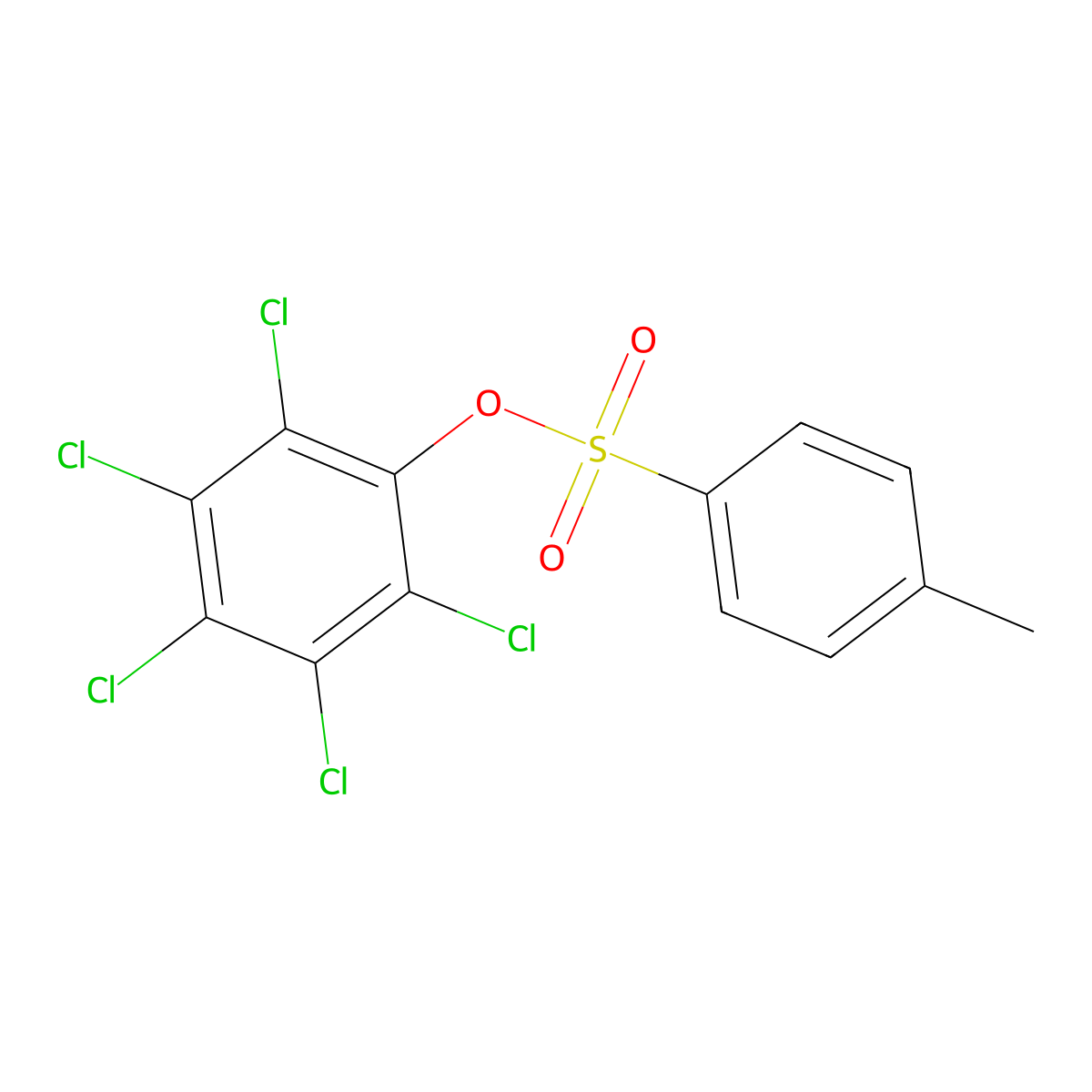 Pentachlorophenyl 4-methylbenzene-1-sulfonate molecular structure, CAS 6845-38-1