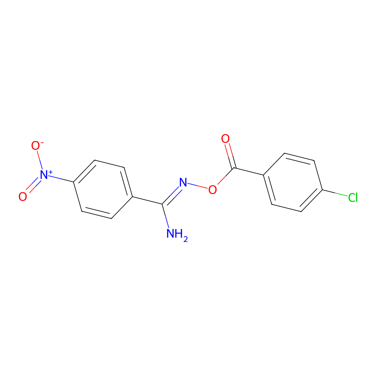 N'-(4-Chlorobenzoyloxy)-4-nitrobenzimidamide molecular structure, CAS 68451-89-8