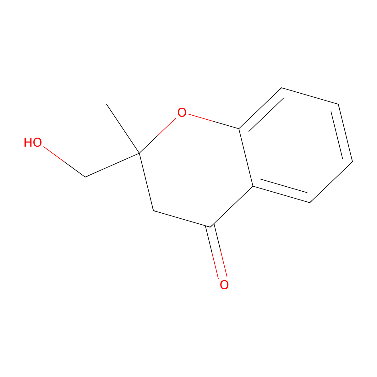 2-(hydroxymethyl)-2-methyl-3H-chromen-4-one molecular structure, CAS 68452-17-5