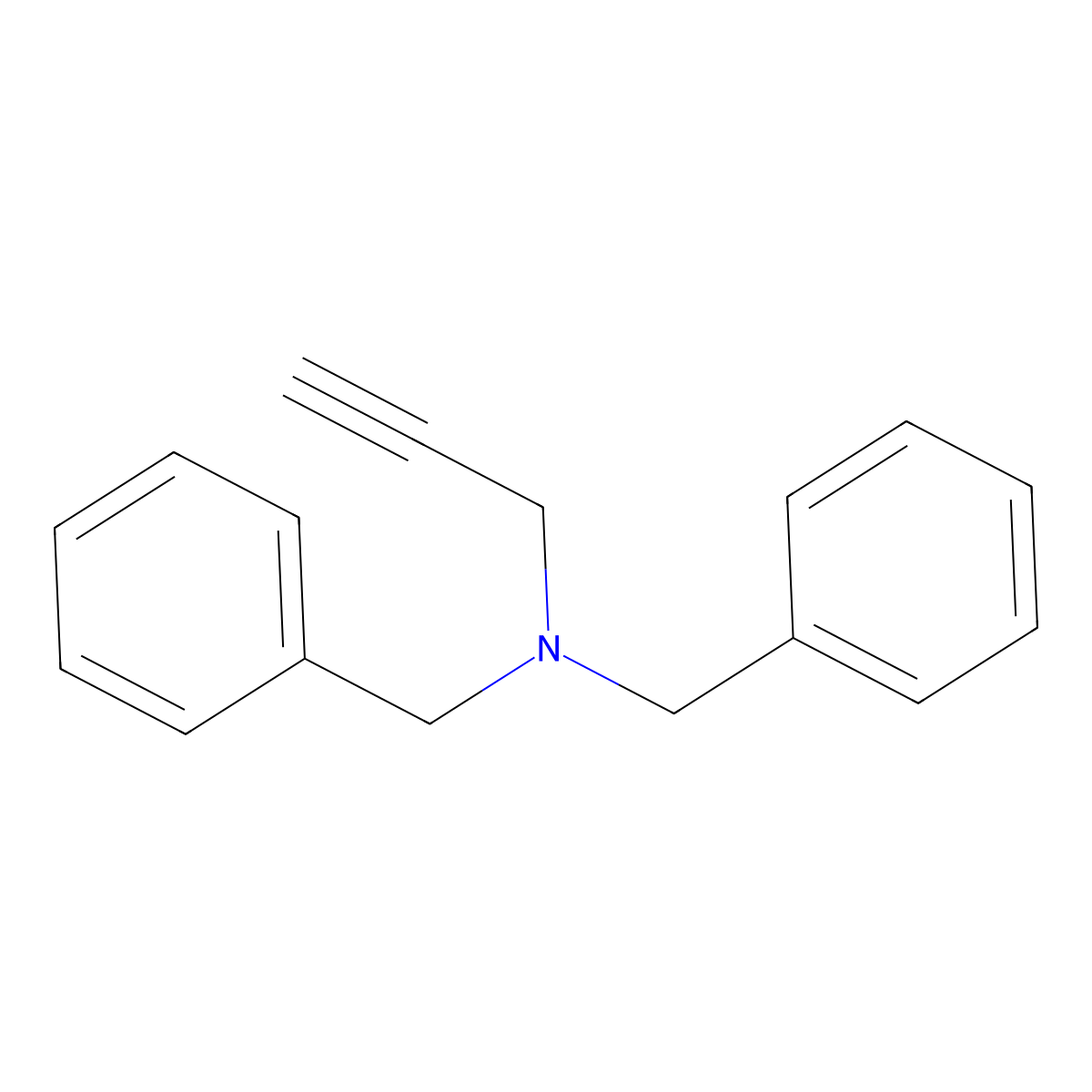 Benzenemethanamine, N-(phenylmethyl)-N-2-propynyl- molecular structure, CAS 68452-41-5