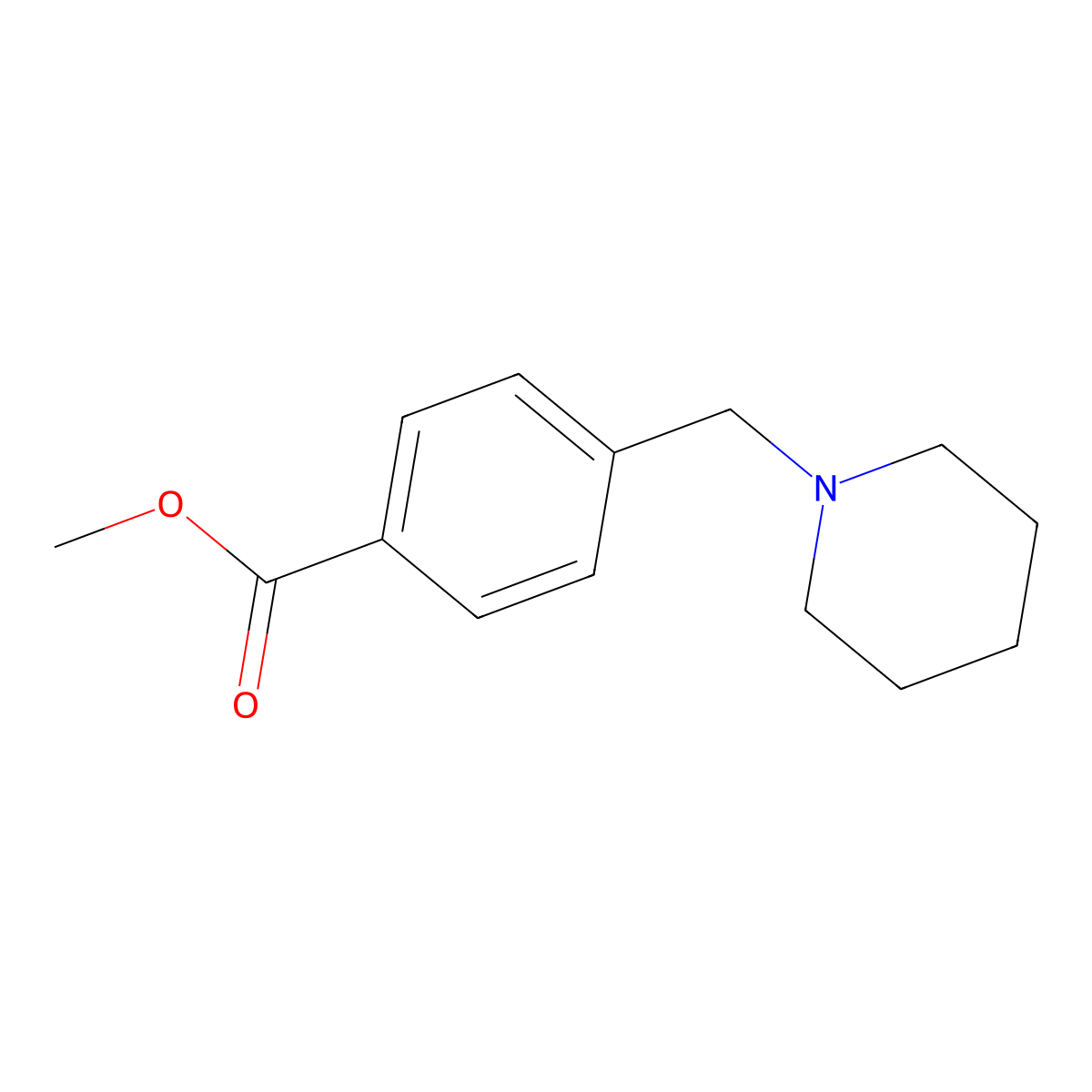 Methyl 4-(piperidin-1-ylmethyl)benzoate molecular structure, CAS 68453-37-2